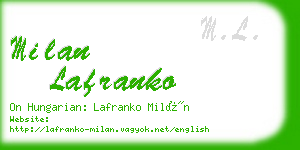 milan lafranko business card